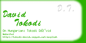 david tokodi business card